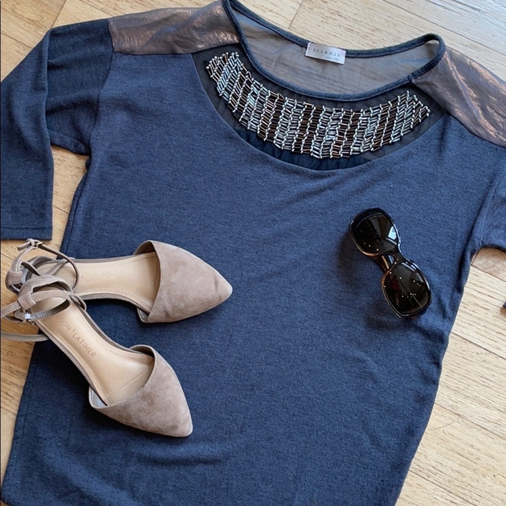 Solemio Sweater with metal bead accents 🍁